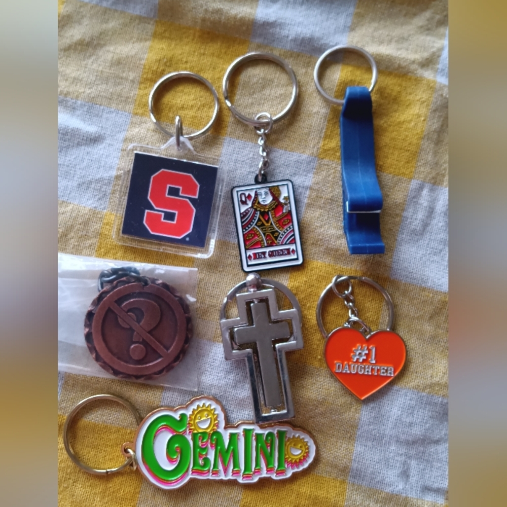 Assorted Keychain Lot with Orange "S" and Heart #1 Daughter